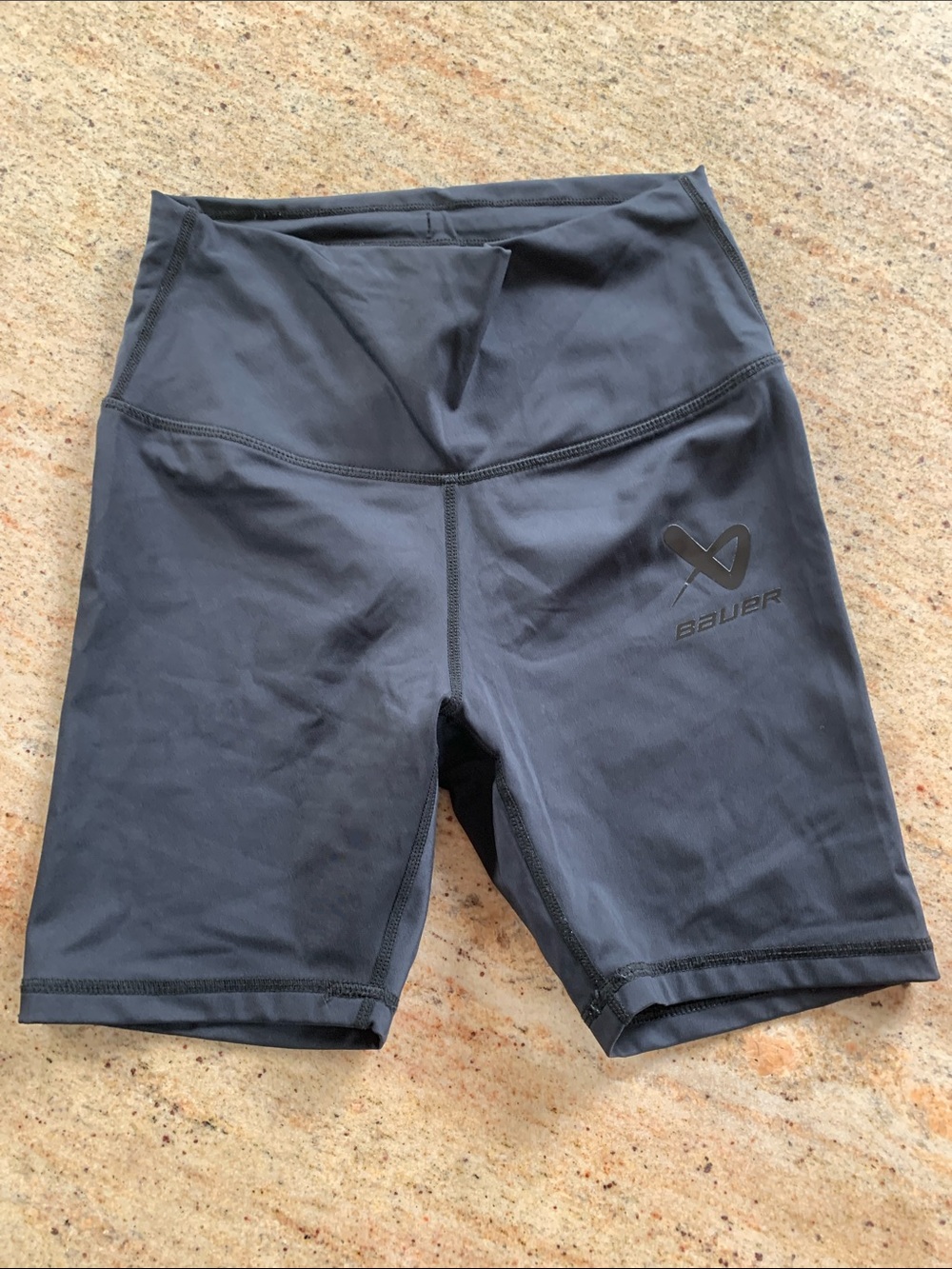 Bauer Black Women's High-Rise Bike/Compression Shorts